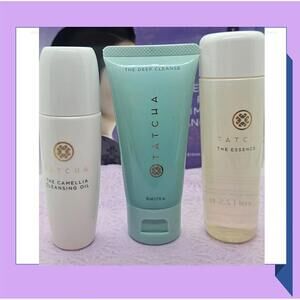 Tatcha Cleansing Oil 50ml, Deep Cleanse 50ml, Essence 75ml New Travel Sizes